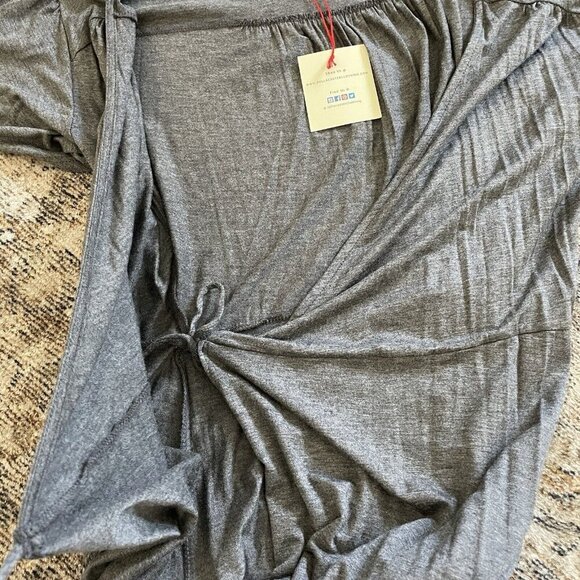 Rolla Coaster NWT Wrap Front Split Maxi Dress Womens Sz M Gray Made In USA Rayon - Picture 5 of 14